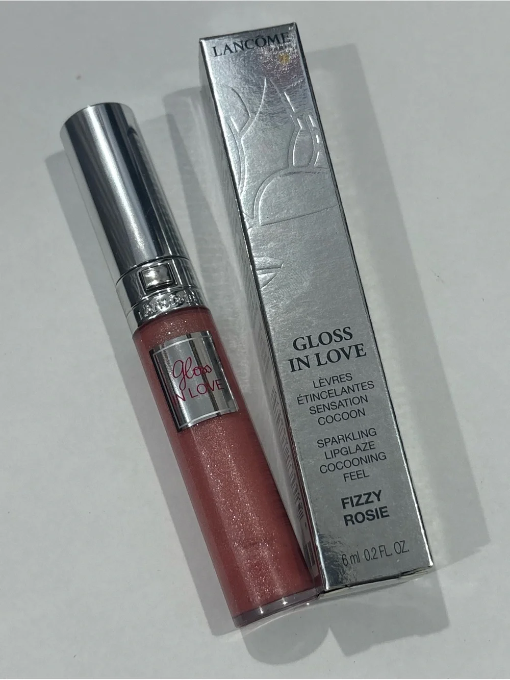 Lancome Gloss In Love Sparkling Lip Glaze Cocooning Feel 222 Fizzy Rosie
